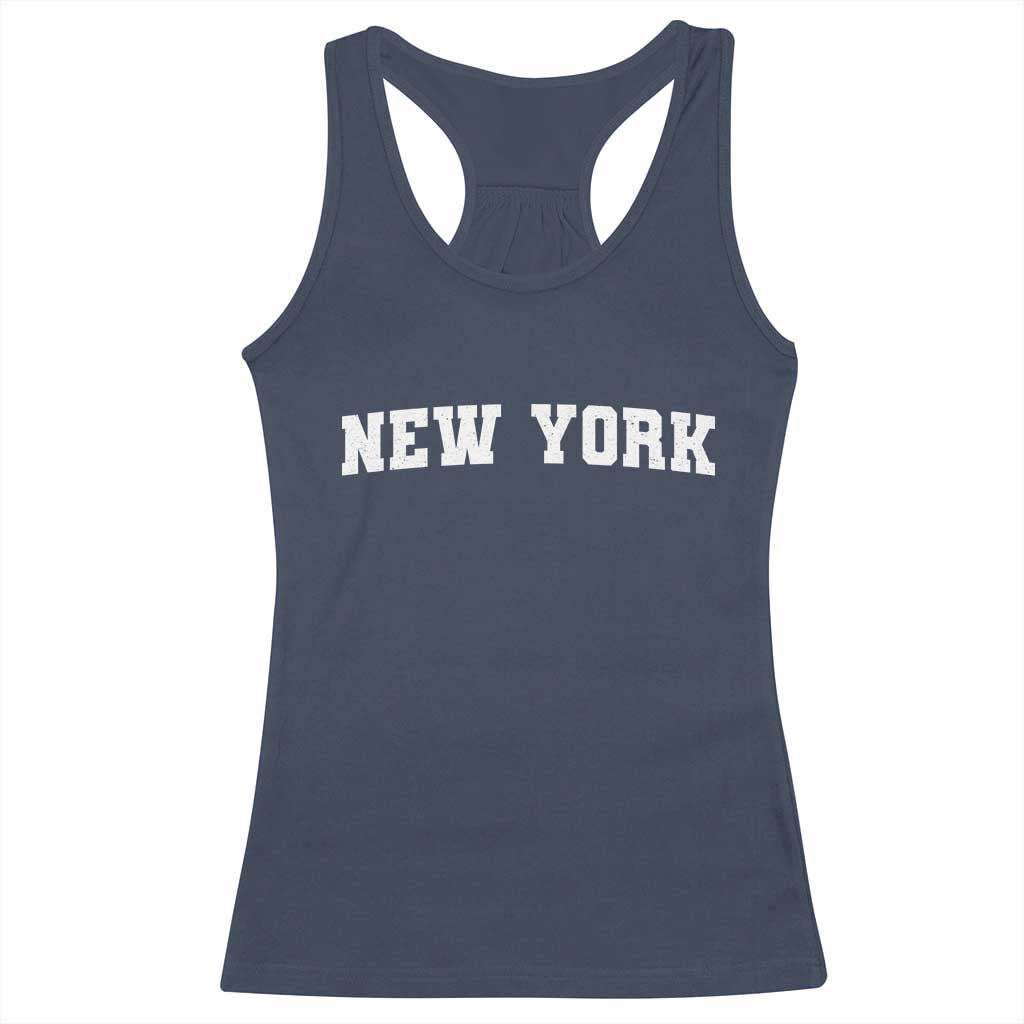 New York Vintage Varsity Sports Racerback Tank Top State Pride TS10 Navy Print Your Wear