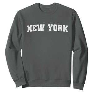 New York Vintage Varsity Sports Sweatshirt State Pride TS10 Dark Heather Print Your Wear
