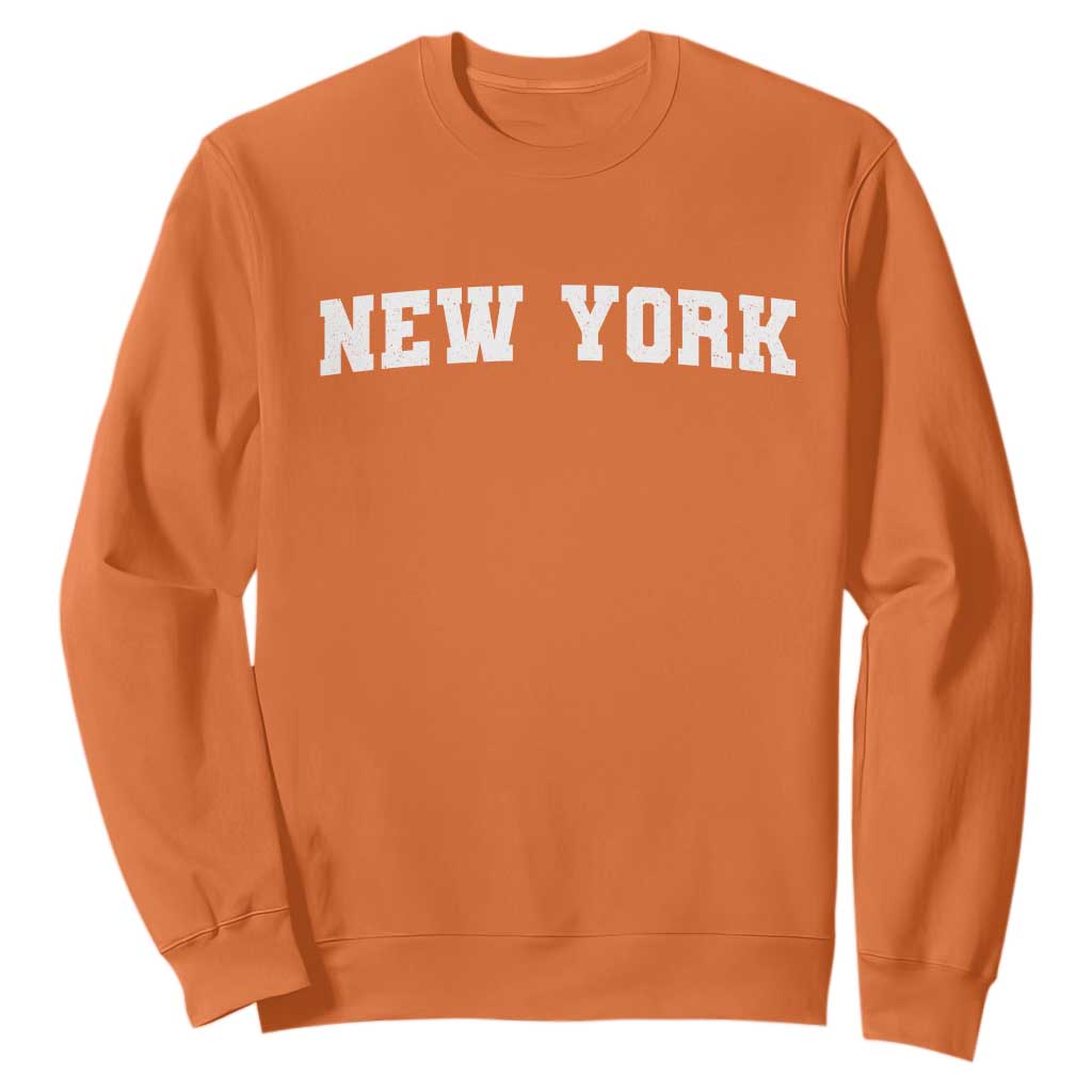 New York Vintage Varsity Sports Sweatshirt State Pride TS10 Orange Print Your Wear