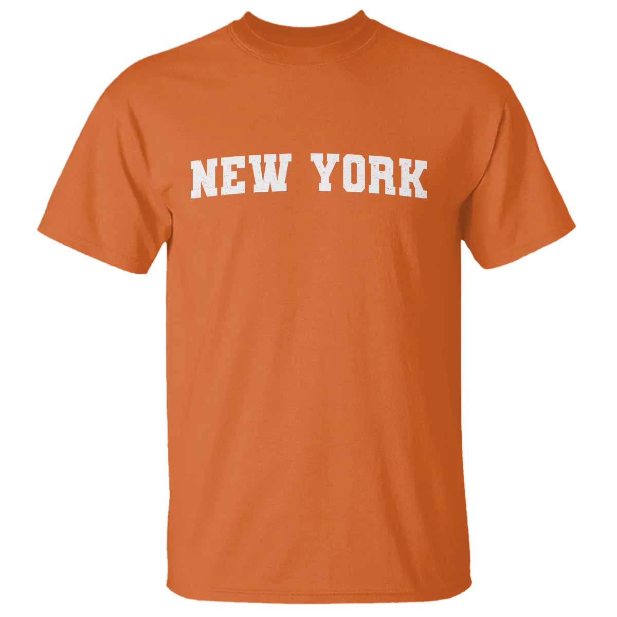 New York Vintage Varsity Sports T Shirt State Pride TS10 Orange Print Your Wear