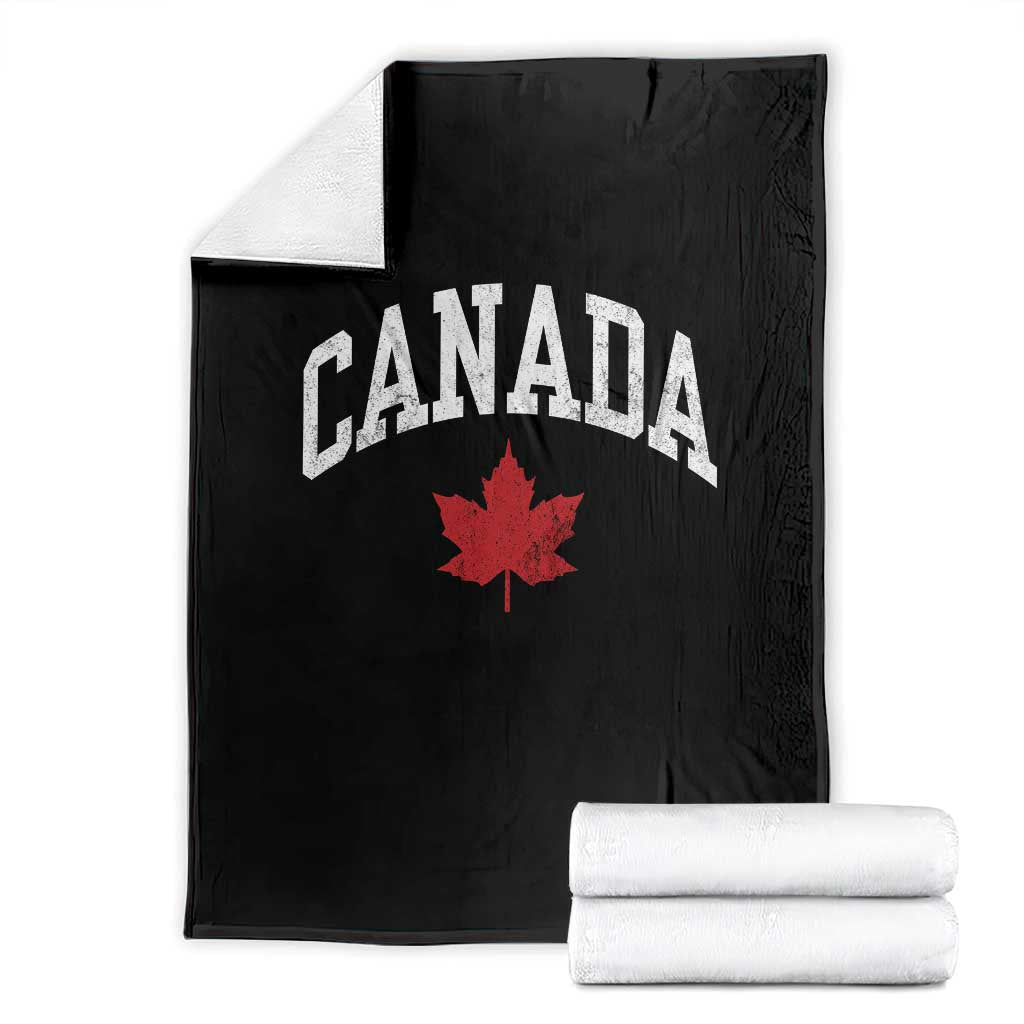 Canada Maple Leaf Throw Blanket Canadian Pride TS10 Black Print Your Wear