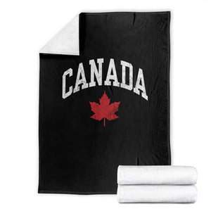 Canada Maple Leaf Throw Blanket Canadian Pride TS10 Black Print Your Wear