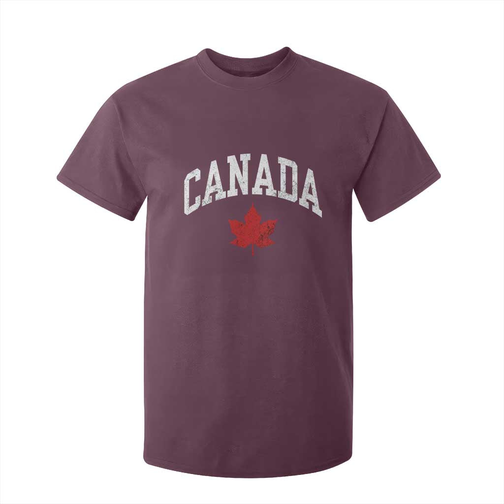Canada Maple Leaf T Shirt For Kid Canadian Pride TS10 Maroon Print Your Wear