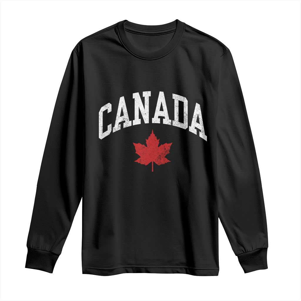 Canada Maple Leaf Long Sleeve Shirt Canadian Pride TS10 Black Print Your Wear