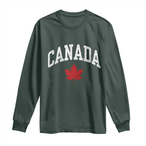 Canada Maple Leaf Long Sleeve Shirt Canadian Pride TS10 Dark Forest Green Print Your Wear