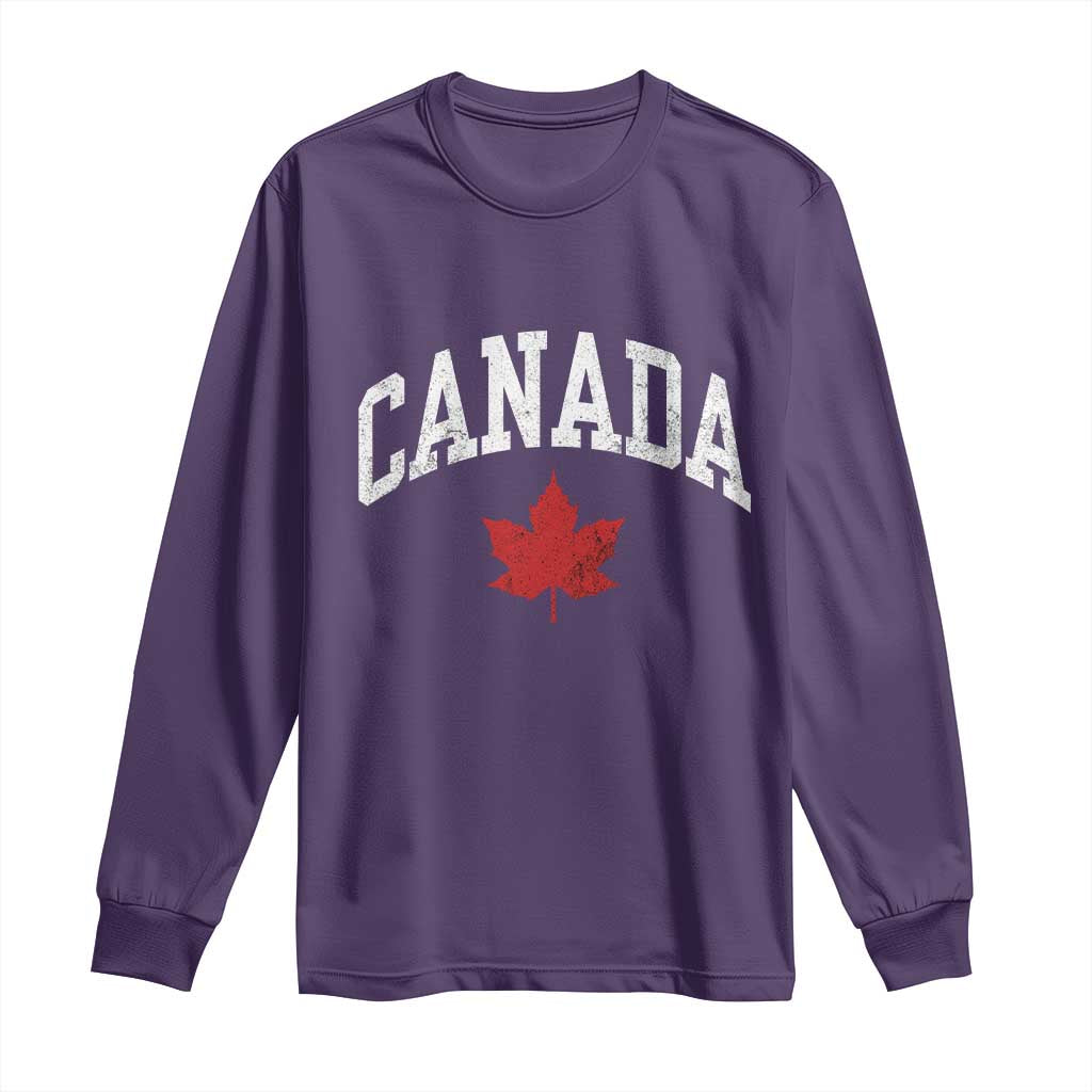 Canada Maple Leaf Long Sleeve Shirt Canadian Pride TS10 Purple Print Your Wear