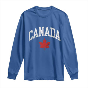 Canada Maple Leaf Long Sleeve Shirt Canadian Pride TS10 Royal Blue Print Your Wear
