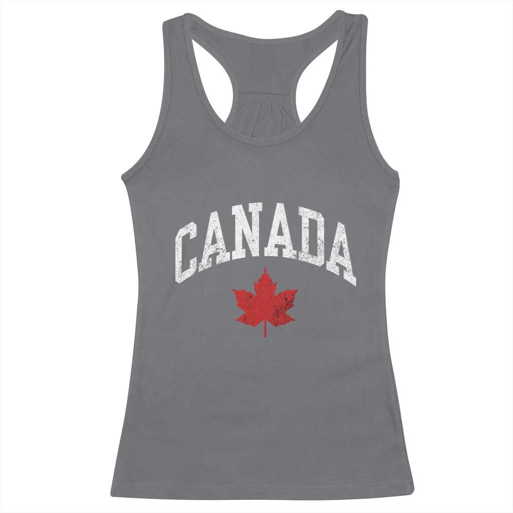 Canada Maple Leaf Racerback Tank Top Canadian Pride TS10 Charcoal Print Your Wear