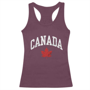 Canada Maple Leaf Racerback Tank Top Canadian Pride TS10 Maroon Print Your Wear