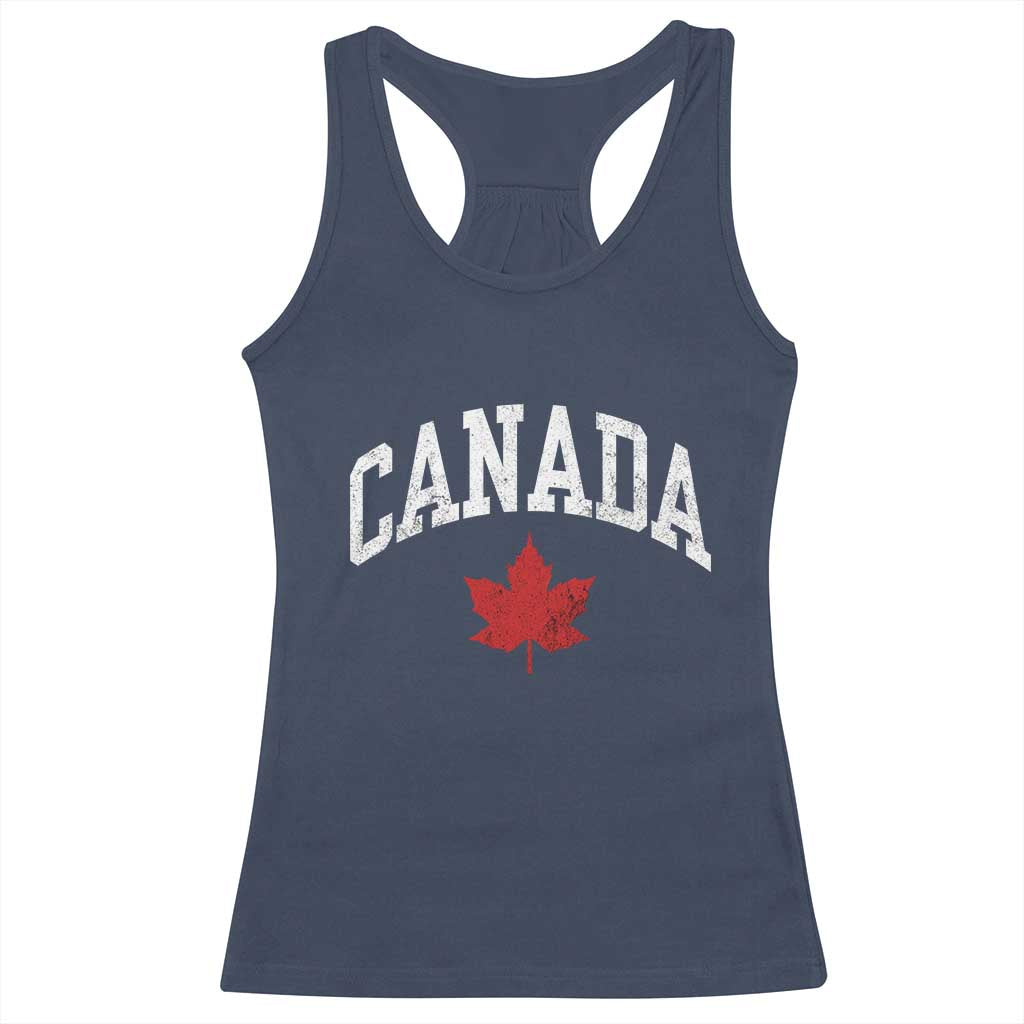 Canada Maple Leaf Racerback Tank Top Canadian Pride TS10 Navy Print Your Wear