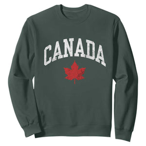 Canada Maple Leaf Sweatshirt Canadian Pride TS10 Dark Forest Green Print Your Wear