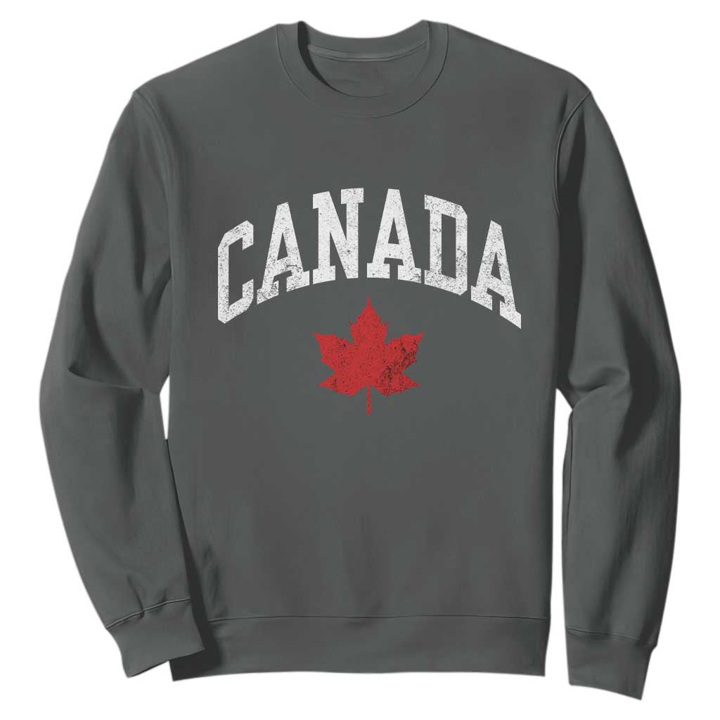 Canada Maple Leaf Sweatshirt Canadian Pride TS10 Dark Heather Print Your Wear