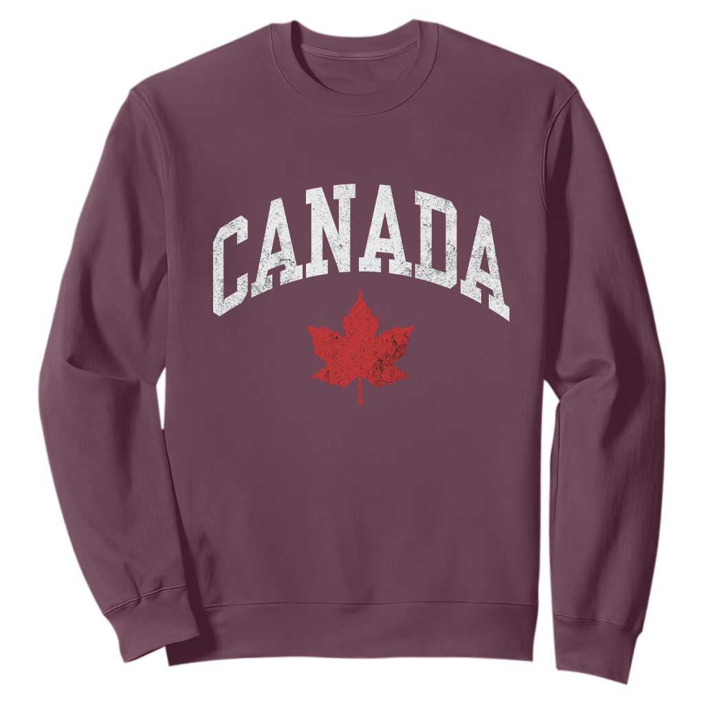 Canada Maple Leaf Sweatshirt Canadian Pride TS10 Maroon Print Your Wear