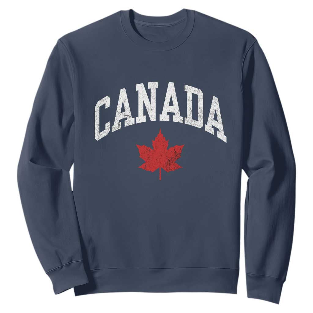 Canada Maple Leaf Sweatshirt Canadian Pride TS10 Navy Print Your Wear