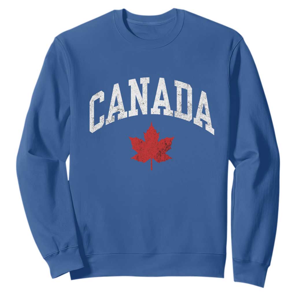 Canada Maple Leaf Sweatshirt Canadian Pride TS10 Royal Blue Print Your Wear