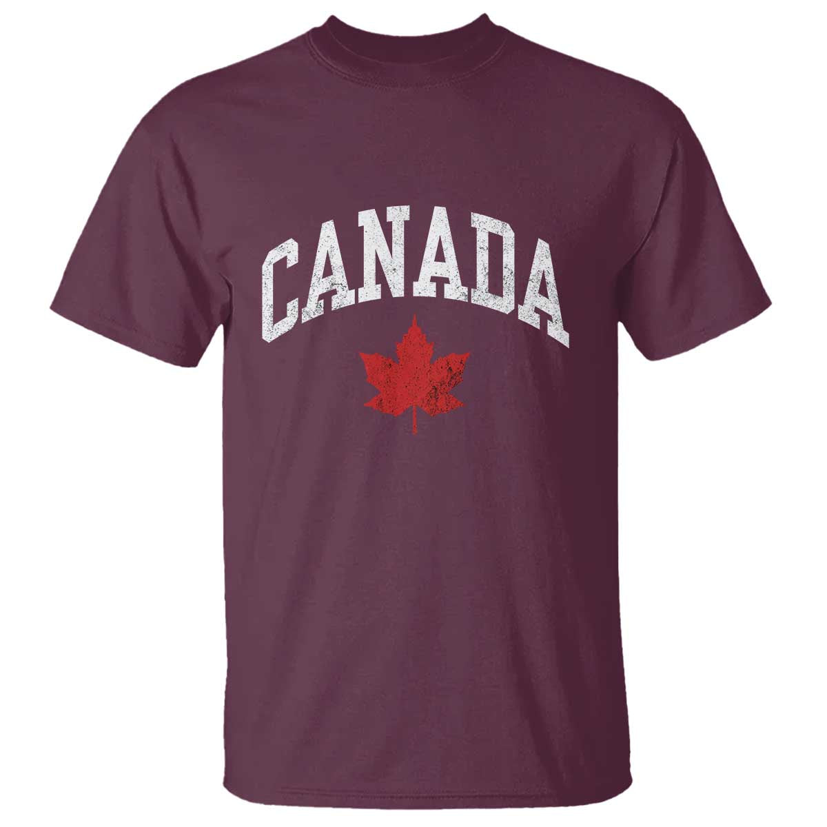Canada Maple Leaf T Shirt Canadian Pride TS10 Maroon Print Your Wear