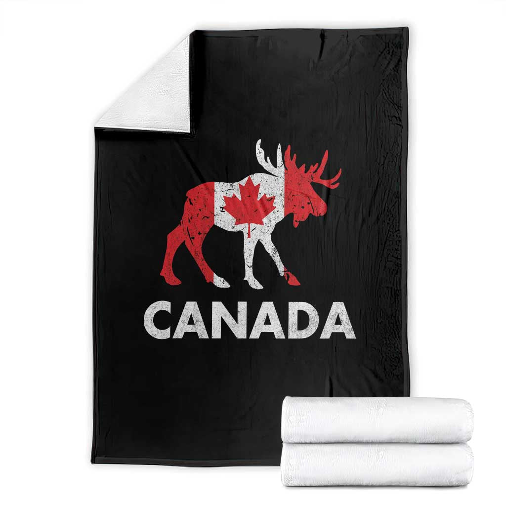 Canada Moose Maple Leaf Throw Blanket Canadian Pride TS10 Black Print Your Wear