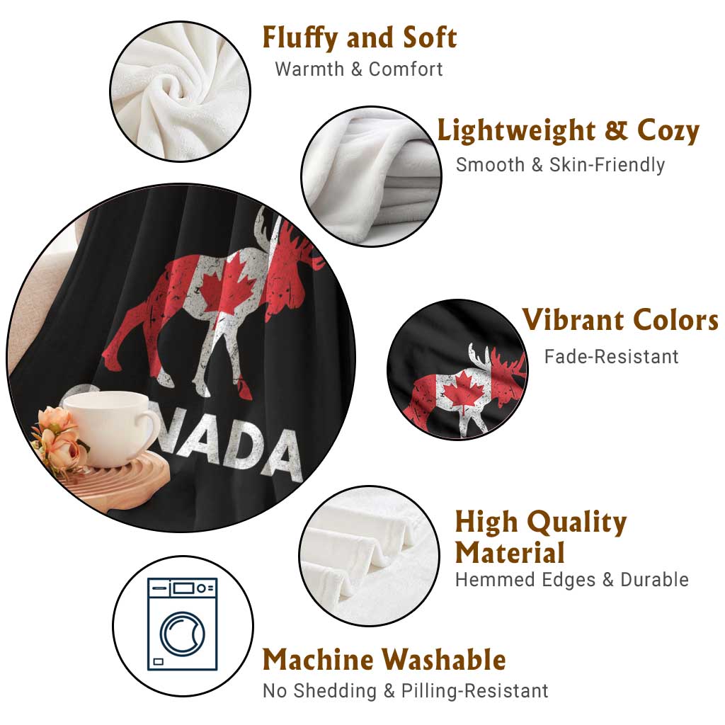 Canada Moose Maple Leaf Throw Blanket Canadian Pride TS10 Print Your Wear