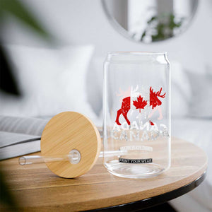 Canada Moose Maple Leaf Glass Can Canadian Pride TS10 Print Your Wear