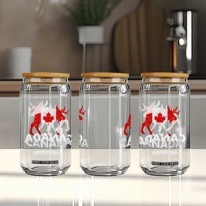 Canada Moose Maple Leaf Glass Can Canadian Pride TS10 Print Your Wear