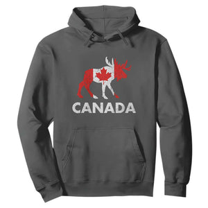 Canada Moose Maple Leaf Hoodie Canadian Pride TS10 Dark Heather Print Your Wear