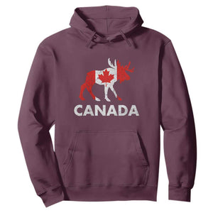 Canada Moose Maple Leaf Hoodie Canadian Pride TS10 Maroon Print Your Wear