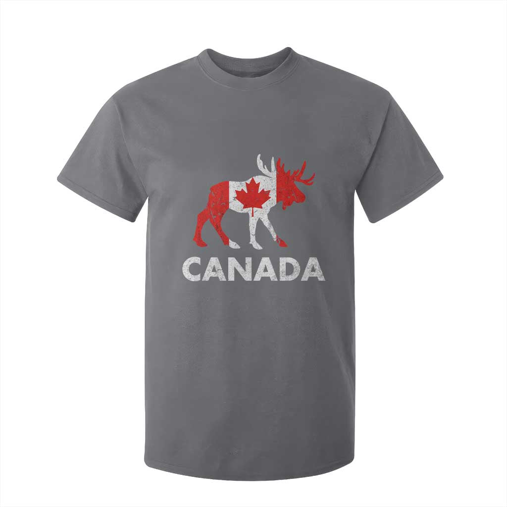 Canada Moose Maple Leaf T Shirt For Kid Canadian Pride TS10 Charcoal Print Your Wear