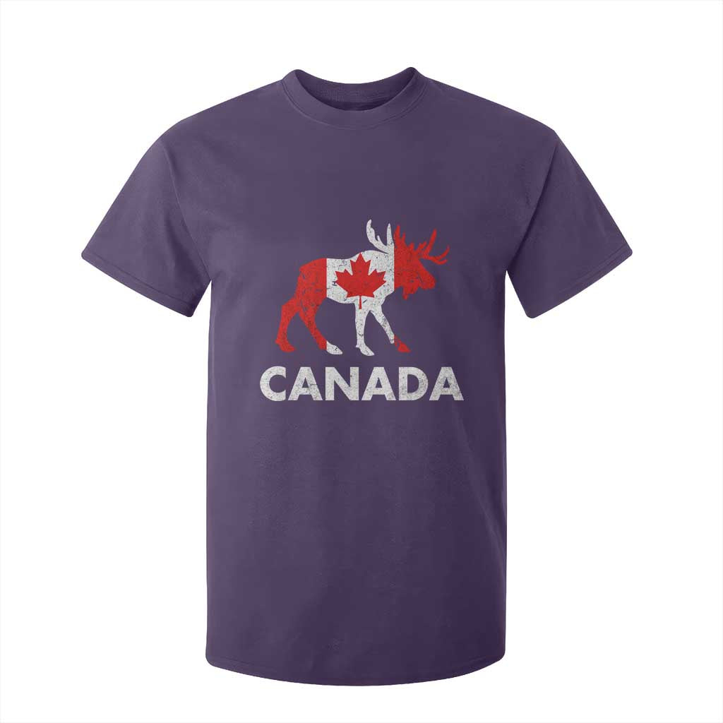 Canada Moose Maple Leaf T Shirt For Kid Canadian Pride TS10 Purple Print Your Wear
