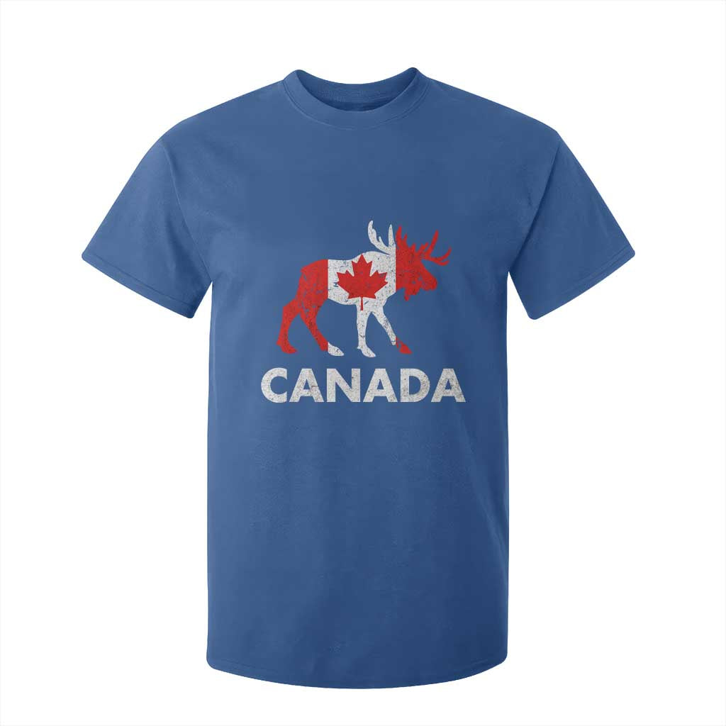 Canada Moose Maple Leaf T Shirt For Kid Canadian Pride TS10 Royal Blue Print Your Wear