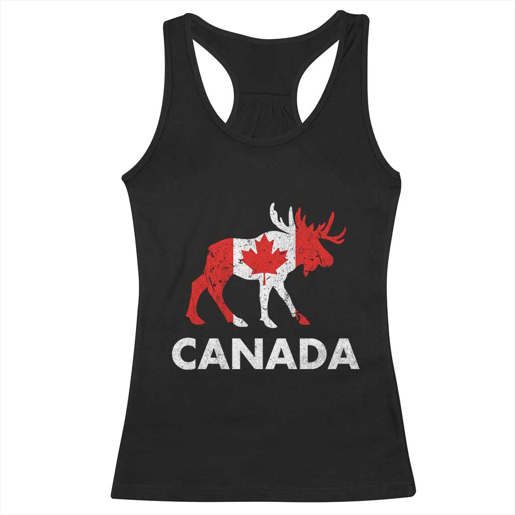 Canada Moose Maple Leaf Racerback Tank Top Canadian Pride TS10 Black Print Your Wear