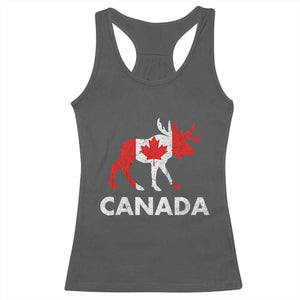Canada Moose Maple Leaf Racerback Tank Top Canadian Pride TS10 Dark Heather Print Your Wear
