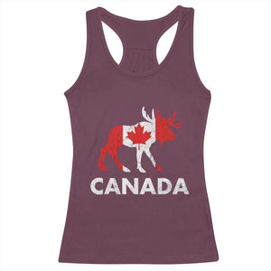 Canada Moose Maple Leaf Racerback Tank Top Canadian Pride TS10 Maroon Print Your Wear