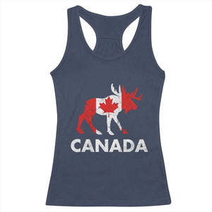 Canada Moose Maple Leaf Racerback Tank Top Canadian Pride TS10 Navy Print Your Wear