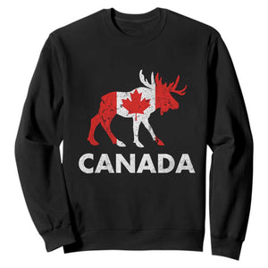 Canada Moose Maple Leaf Sweatshirt Canadian Pride TS10 Black Print Your Wear