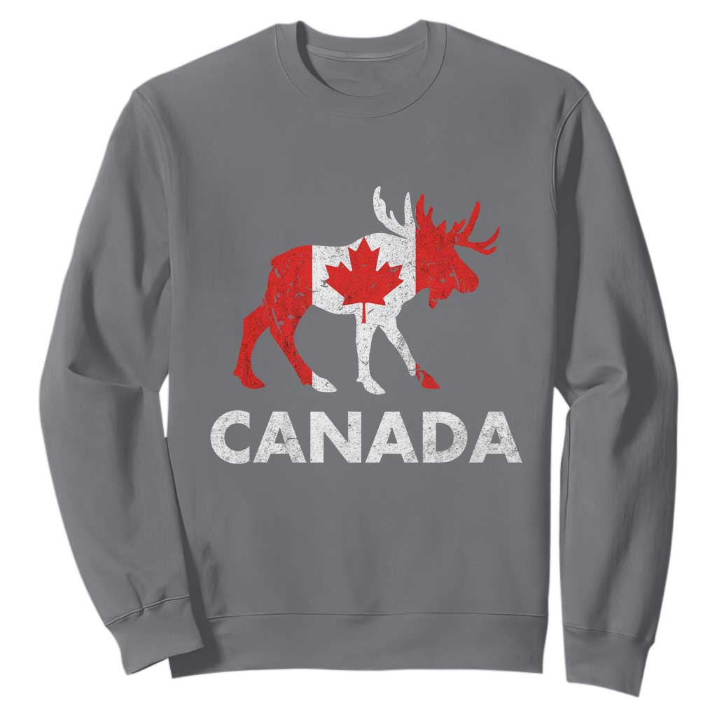 Canada Moose Maple Leaf Sweatshirt Canadian Pride TS10 Charcoal Print Your Wear