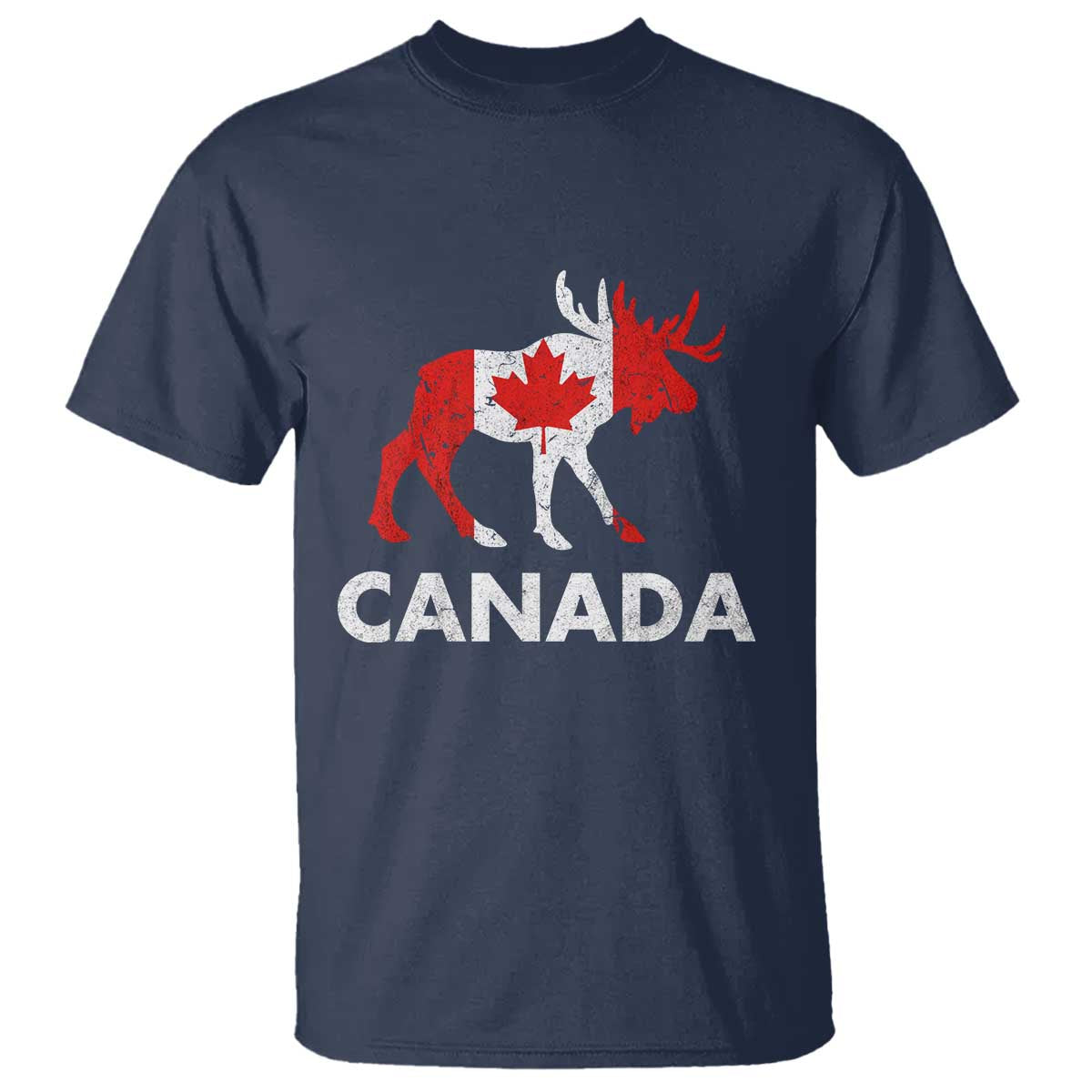 Canada Moose Maple Leaf T Shirt Canadian Pride TS10 Navy Print Your Wear