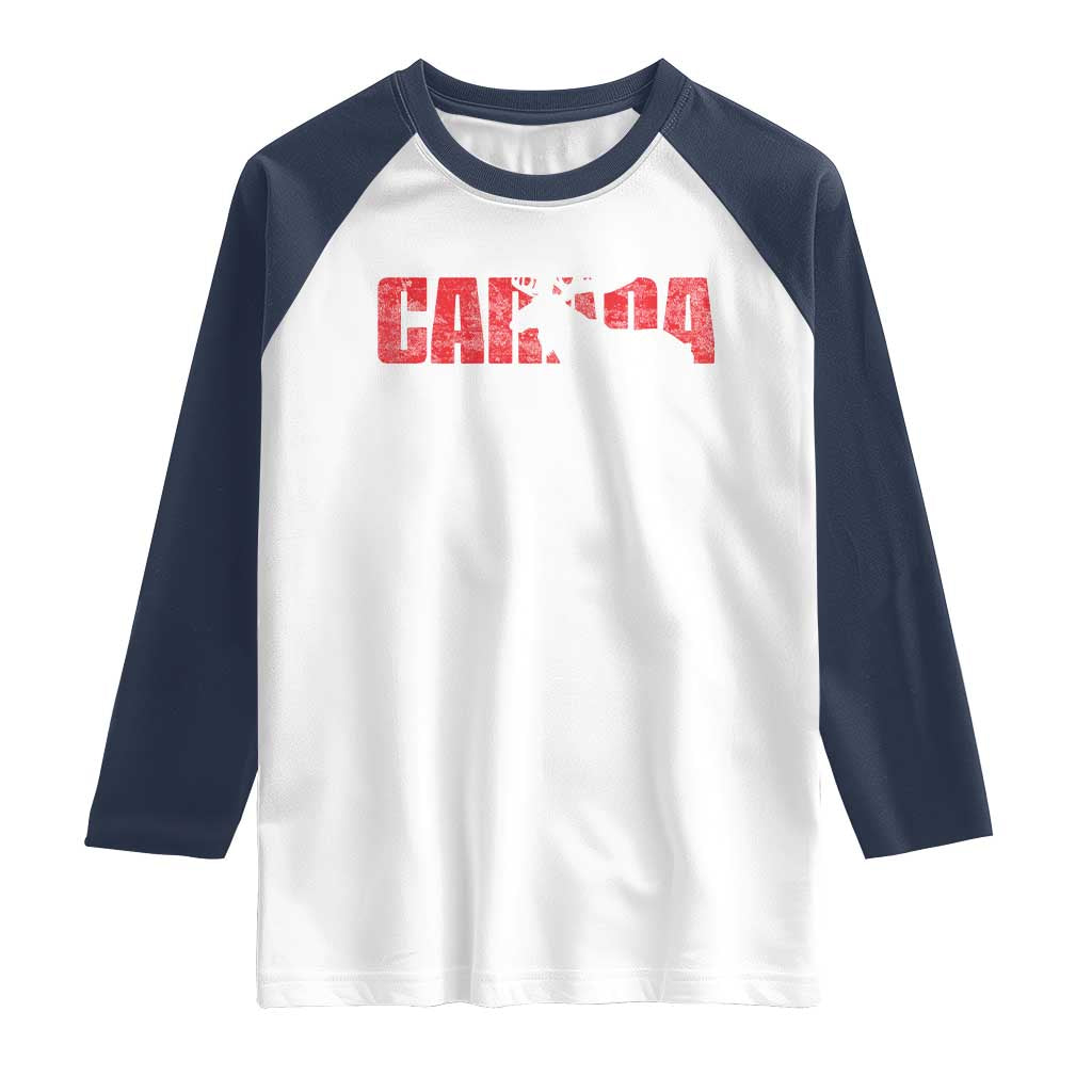 Canada Moose Raglan Shirt Canadian Pride TS10 White Navy Print Your Wear