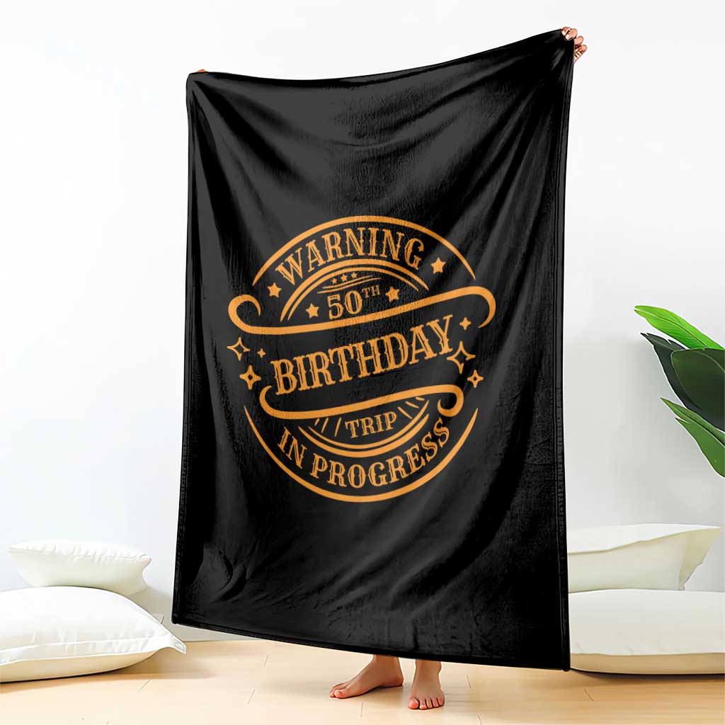50th Birthday Trip Throw Blanket Retro Funny Milestone Vacation TS10 Print Your Wear