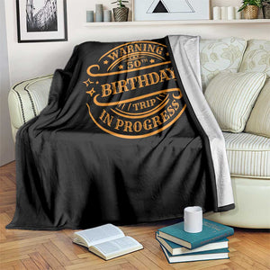 50th Birthday Trip Throw Blanket Retro Funny Milestone Vacation TS10 Print Your Wear