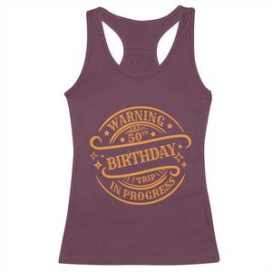 50th Birthday Trip Racerback Tank Top Retro Funny Milestone Vacation TS10 Maroon Print Your Wear