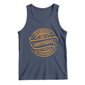 50th Birthday Trip Tank Top Retro Funny Milestone Vacation TS10 Navy Print Your Wear