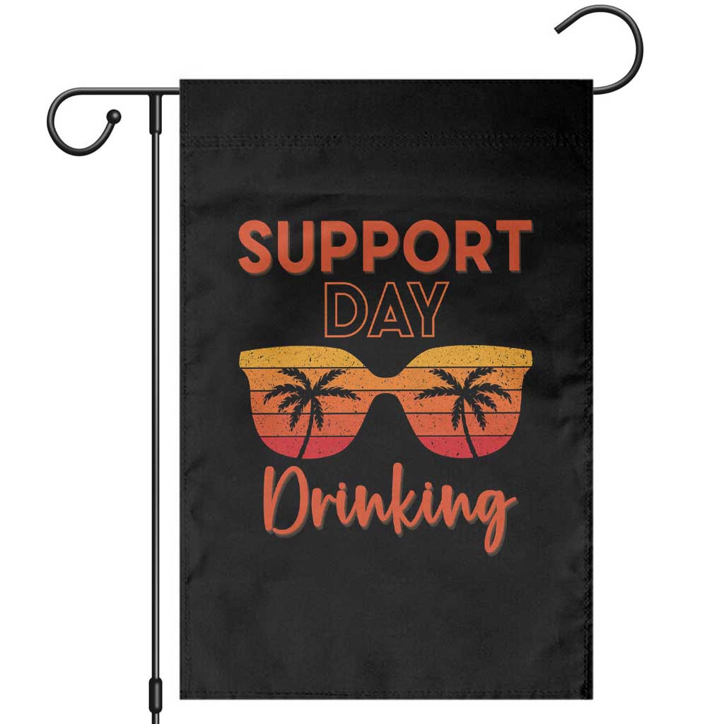 Funny Drinking Garden Flag Support Day Drinking Summer Beach Vacation TS10 Black Print Your Wear
