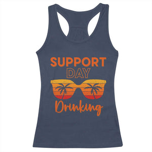 Funny Drinking Racerback Tank Top Support Day Drinking Summer Beach Vacation TS10 Navy Print Your Wear