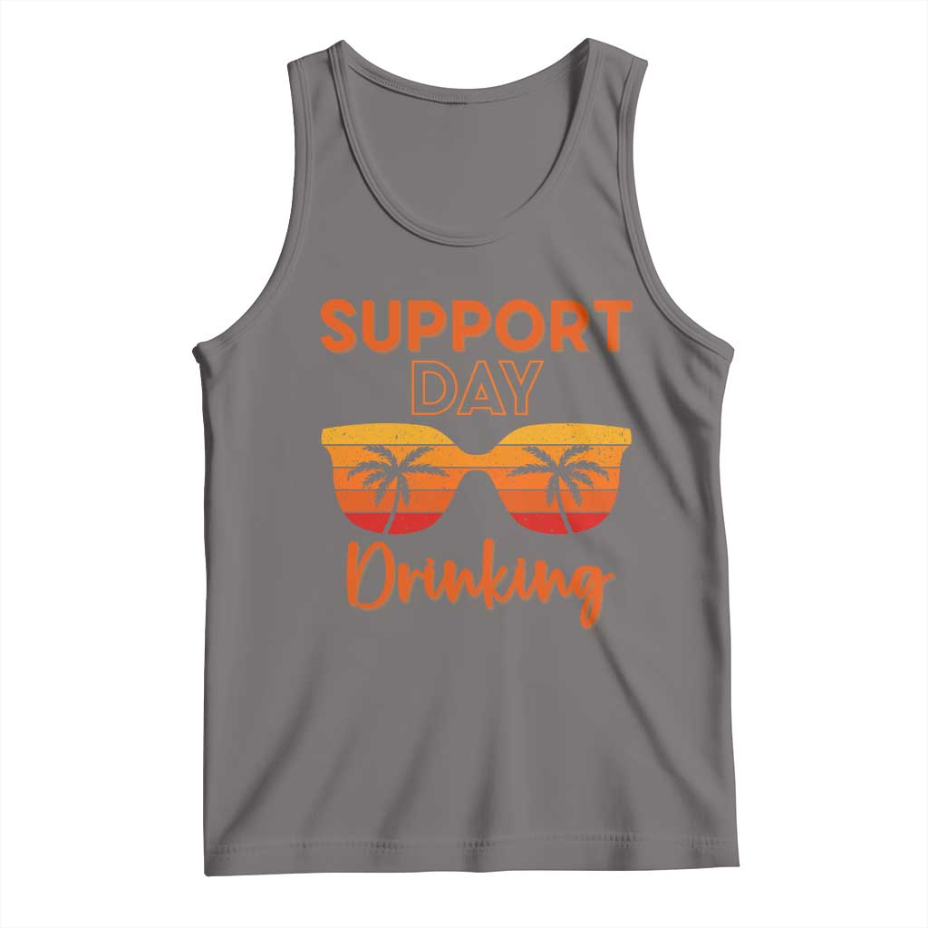 Funny Drinking Tank Top Support Day Drinking Summer Beach Vacation TS10 Deep Heather Print Your Wear