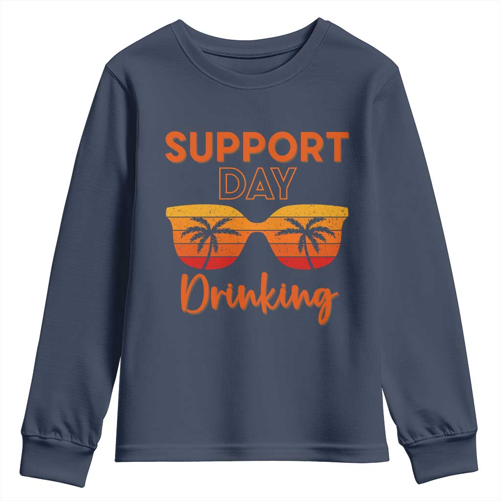 Funny Drinking Youth Sweatshirt Support Day Drinking Summer Beach Vacation TS10 Navy Print Your Wear