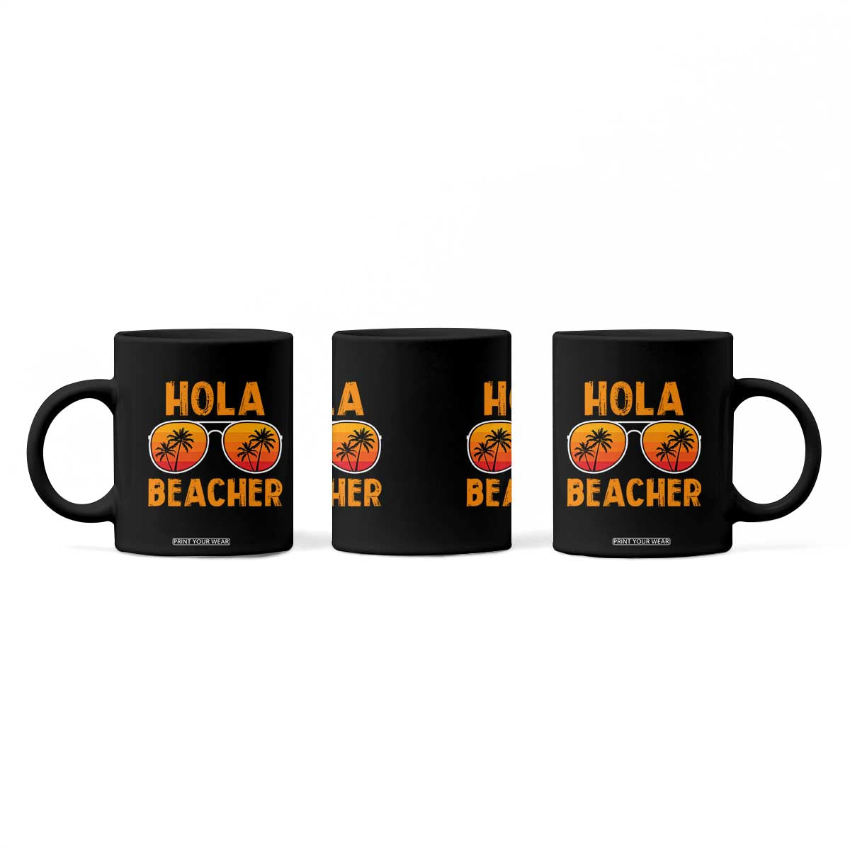 Hola Beaches Coffee Mug Funny Beach Vacation Summer TS10 Print Your Wear