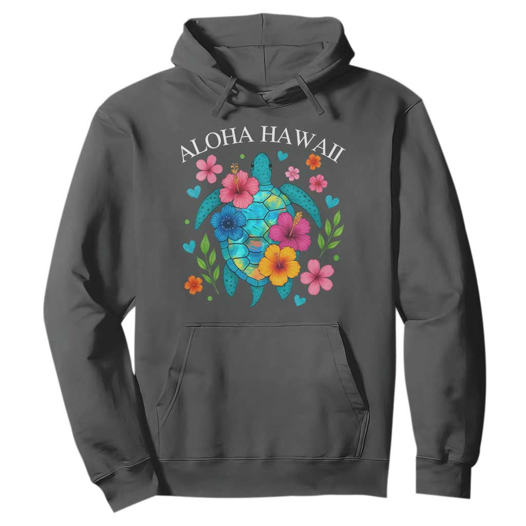 Aloha Hawaii Hoodie Sea Turtle Summer Hawaiian Island TS10 Dark Heather Print Your Wear