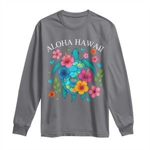 Aloha Hawaii Long Sleeve Shirt Sea Turtle Summer Hawaiian Island TS10 Charcoal Print Your Wear