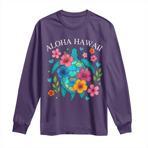 Aloha Hawaii Long Sleeve Shirt Sea Turtle Summer Hawaiian Island TS10 Purple Print Your Wear