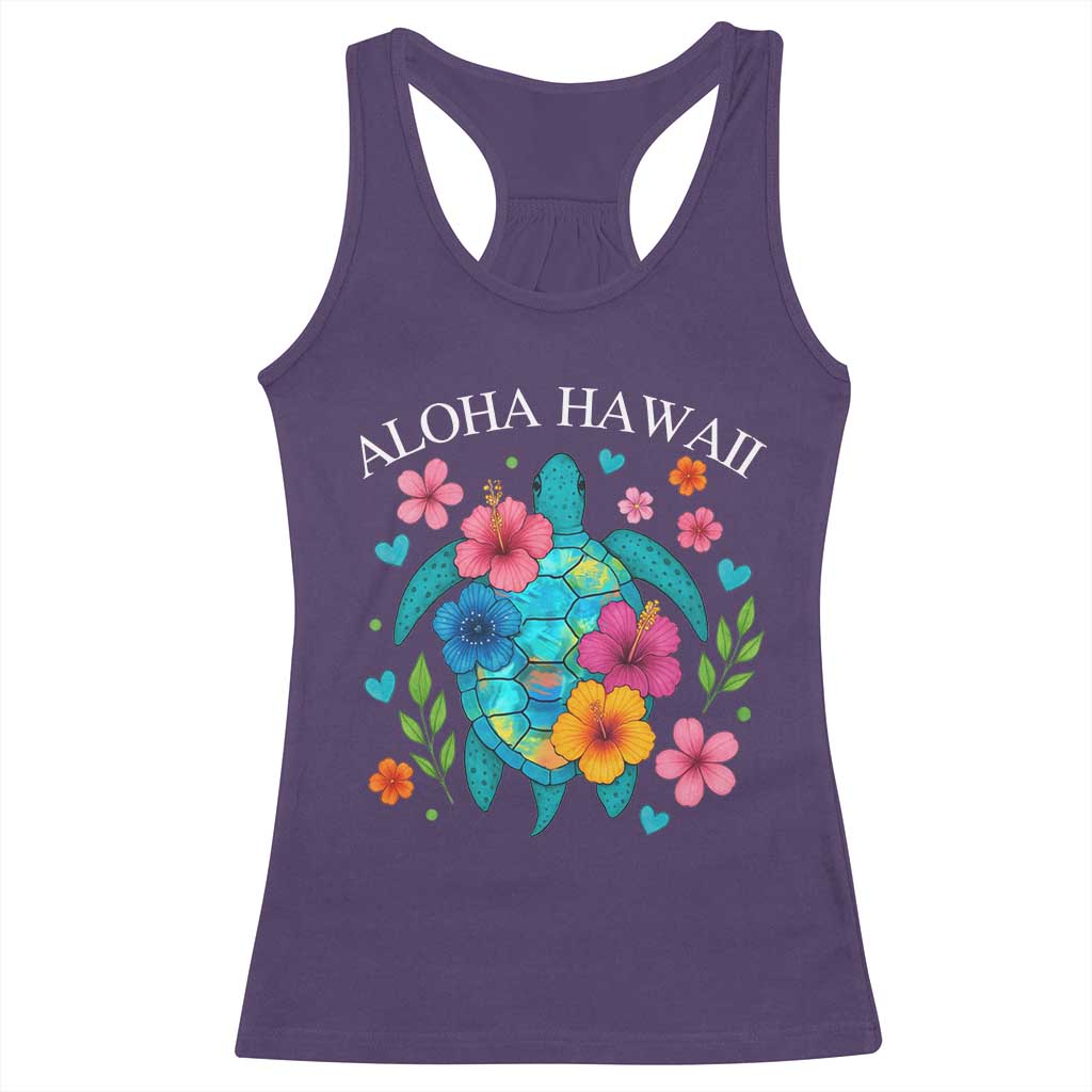 Aloha Hawaii Racerback Tank Top Sea Turtle Summer Hawaiian Island TS10 Purple Print Your Wear